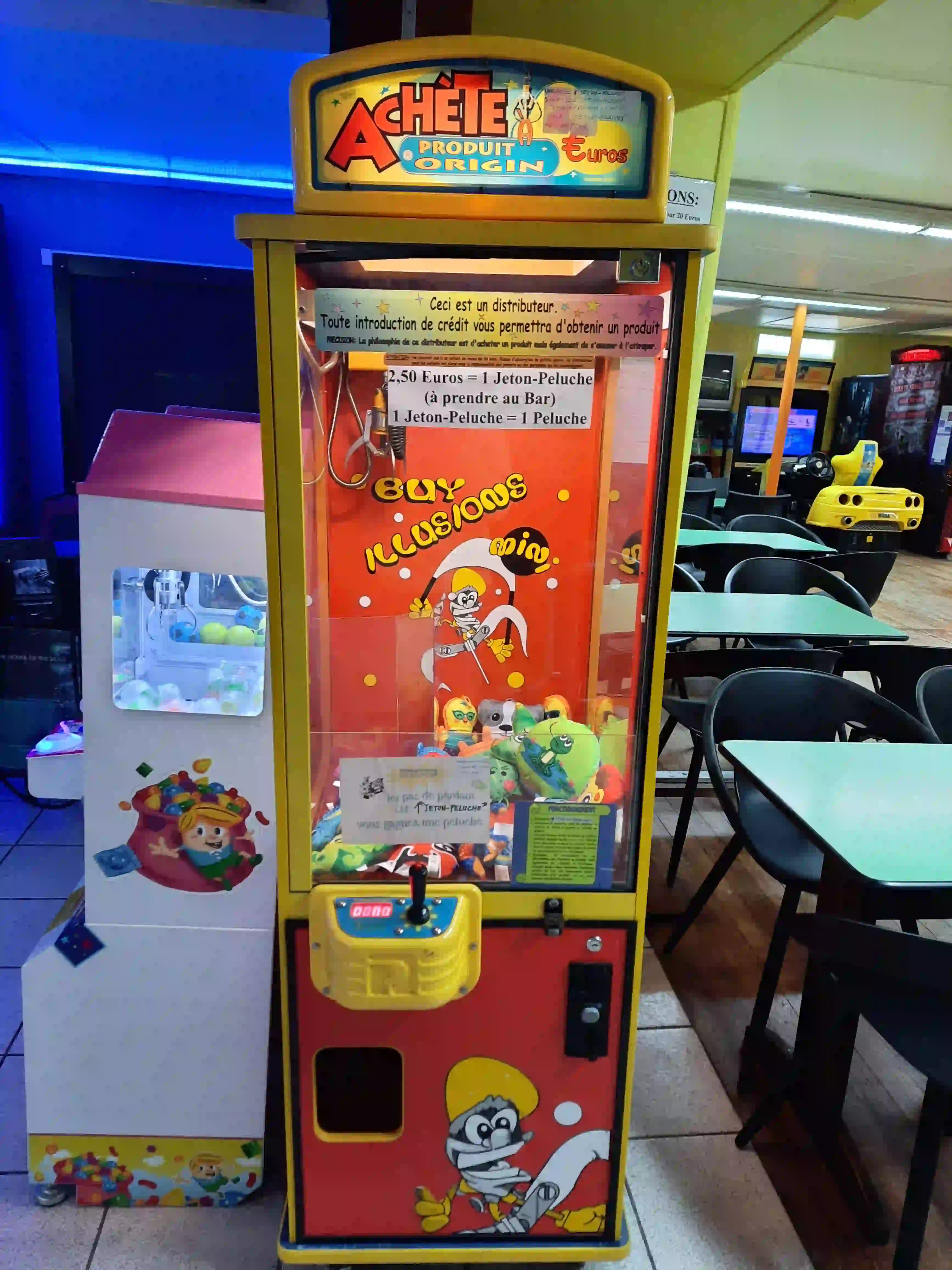 Photo de la machine attrape-peluches